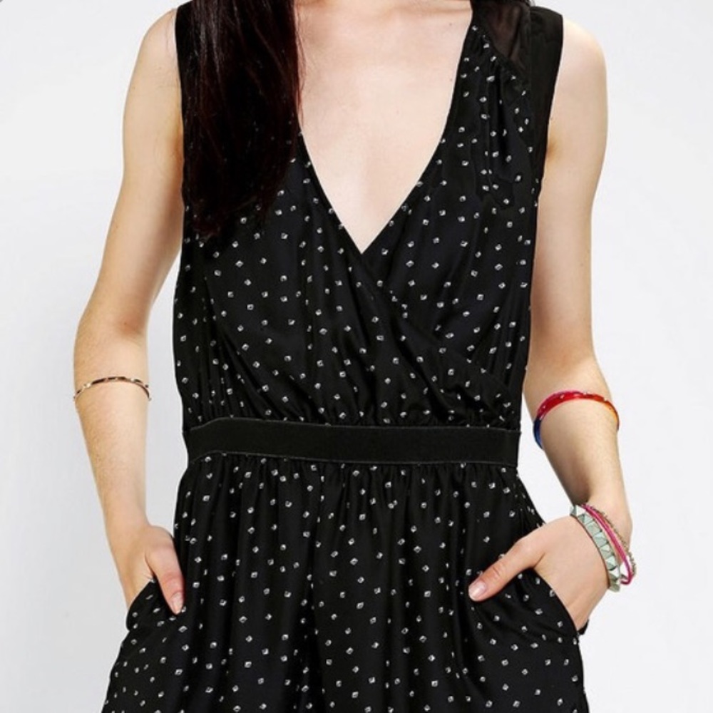 Silence + Noise Diamond Print Mesh Romper